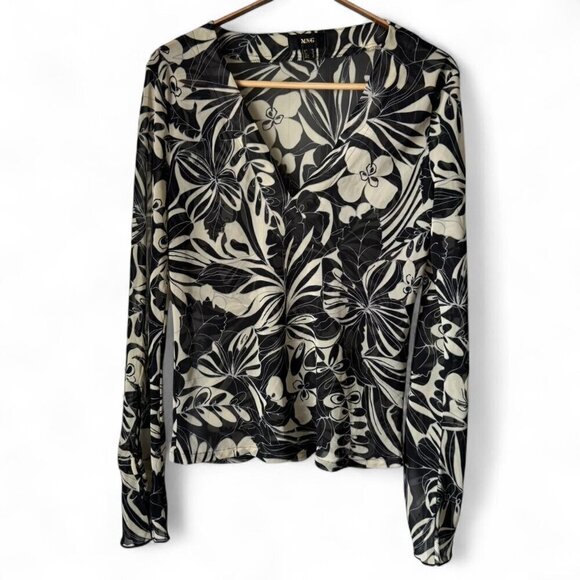 Y2K Whimsigoth sheer floral top - Picture 1 of 6